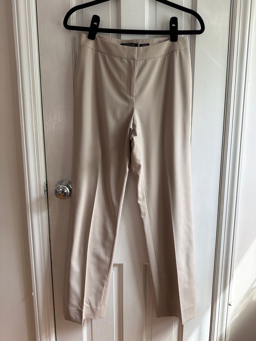 Lafayette 148 Size 2 Barrow Style High Rise Straight Leg Light Gray Trousers